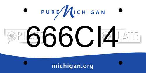 666CI4 Michigan License Plate