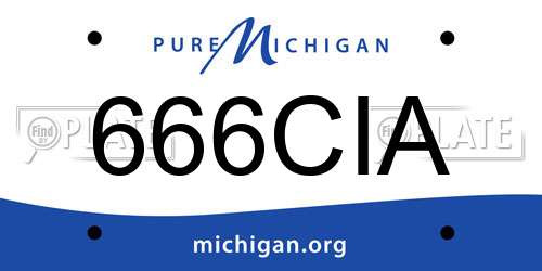 666CIA Michigan License Plate
