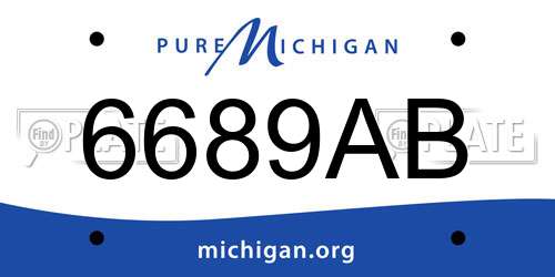 6689AB Michigan License Plate