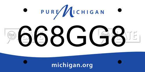 668GG8 Michigan License Plate
