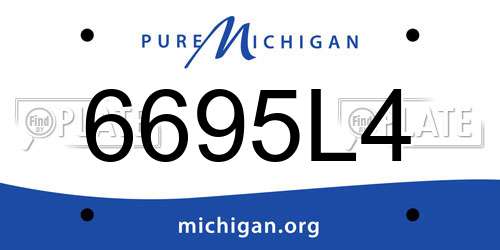 6695L4 Michigan License Plate