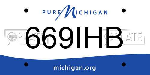 669IHB Michigan License Plate