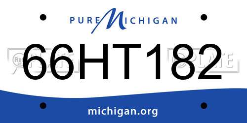 66HT182 Michigan License Plate
