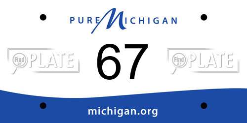 67 Michigan License Plate