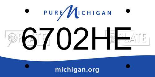 6702HE Michigan License Plate