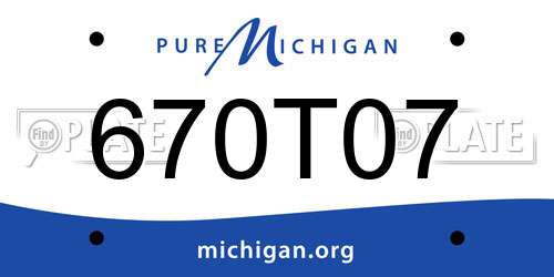 670T07 Michigan License Plate