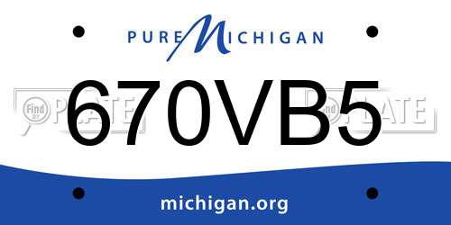 670VB5 Michigan License Plate