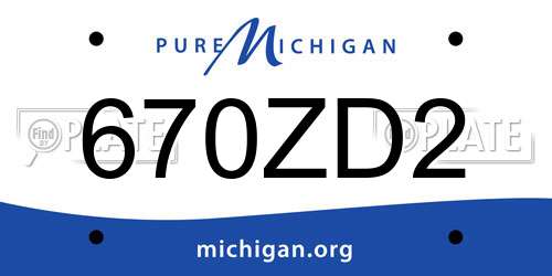 670ZD2 Michigan License Plate