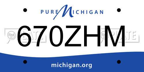 670ZHM Michigan License Plate