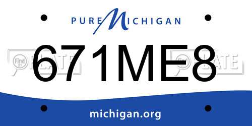 671ME8 Michigan License Plate