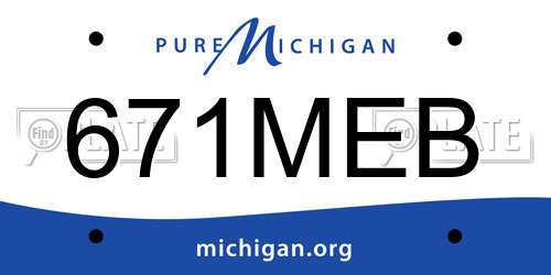 671MEB Michigan License Plate