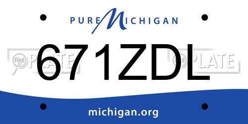 671ZDL Michigan License Plate