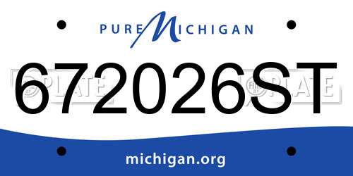 672026ST Michigan License Plate
