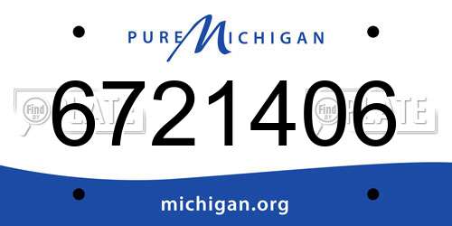 6721406 Michigan License Plate