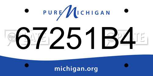 67251B4 Michigan License Plate