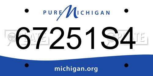 67251S4 Michigan License Plate