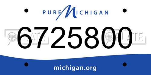6725800 Michigan License Plate