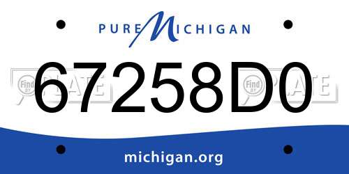 67258D0 Michigan License Plate