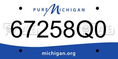 67258Q0 Michigan License Plate