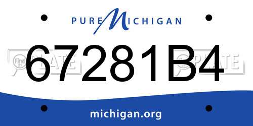 67281B4 Michigan License Plate