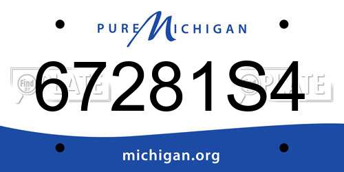 67281S4 Michigan License Plate
