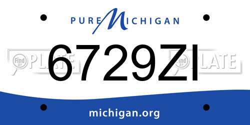 6729ZI Michigan License Plate