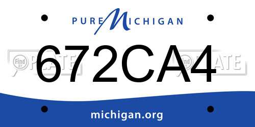 672CA4 Michigan License Plate
