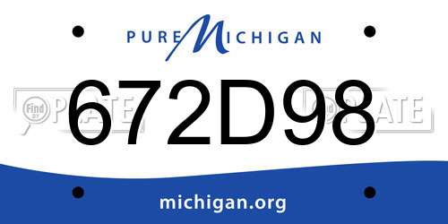 672D98 Michigan License Plate