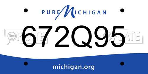 672Q95 Michigan License Plate