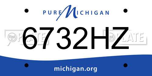 6732HZ Michigan License Plate