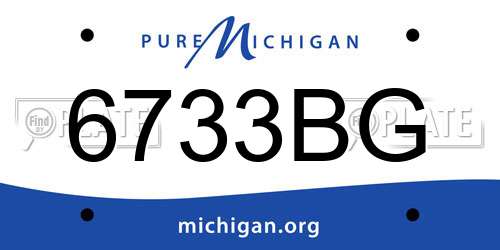 6733BG Michigan License Plate