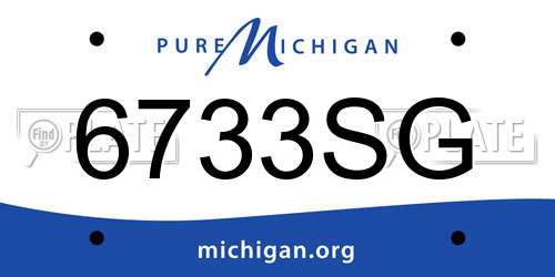 6733SG Michigan License Plate