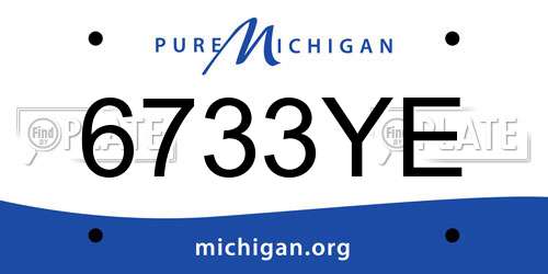 6733YE Michigan License Plate