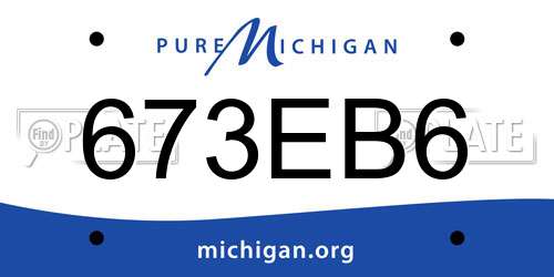 673EB6 Michigan License Plate