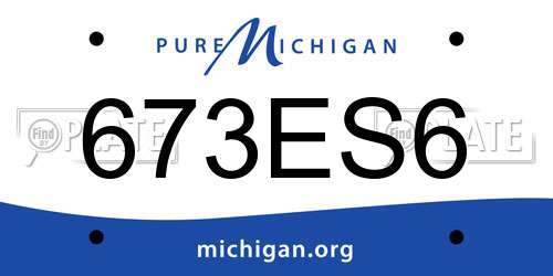 673ES6 Michigan License Plate