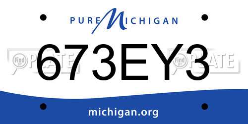 673EY3 Michigan License Plate
