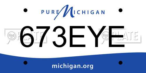 673EYE Michigan License Plate