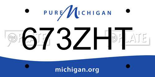 673ZHT Michigan License Plate