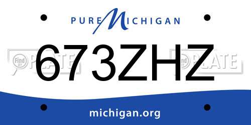 673ZHZ Michigan License Plate