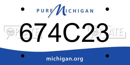 674C23 Michigan License Plate