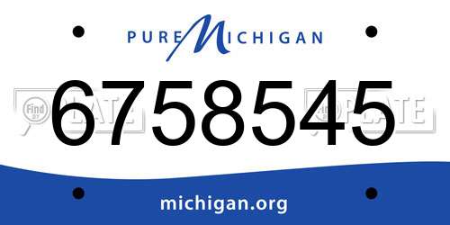 6758545 Michigan License Plate
