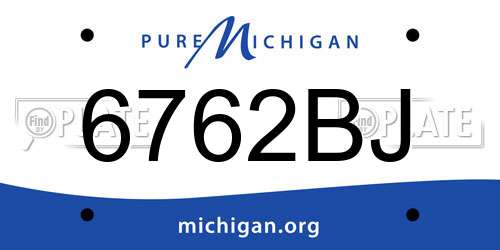 6762BJ Michigan License Plate