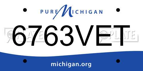 6763VET Michigan License Plate