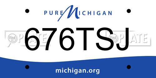 676TSJ Michigan License Plate