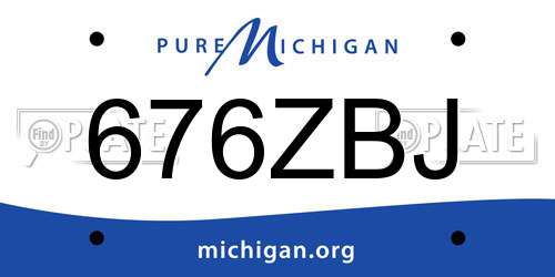 676ZBJ Michigan License Plate