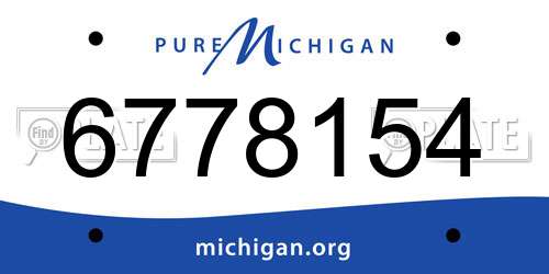6778154 Michigan License Plate