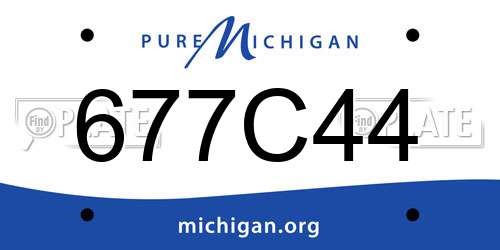 677C44 Michigan License Plate