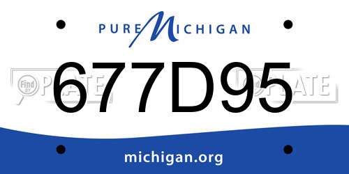 677D95 Michigan License Plate