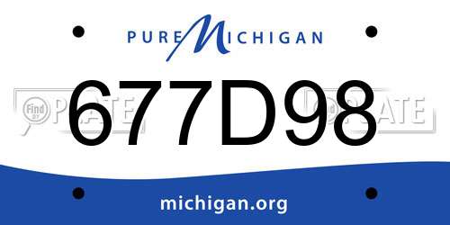 677D98 Michigan License Plate