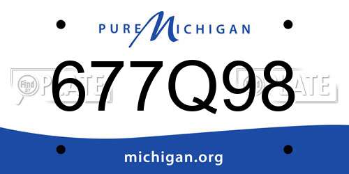 677Q98 Michigan License Plate
